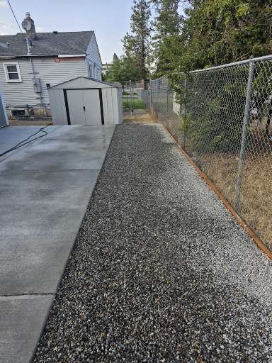After Decorative Rock Installation & Side-Yard Refresh in Spokane, WA