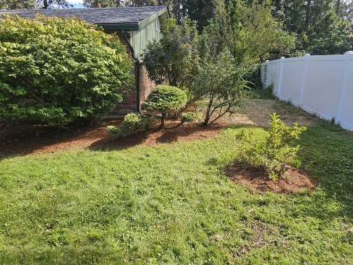 After Bed Cleanout, Pruning & Bark Refresh in Spokane, WA — North
